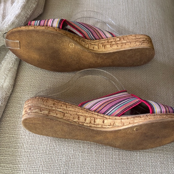 CHARLESTON SHOE CO Backless Atlantic Pink MULTISTRIPE Size 10 - Picture 4 of 5